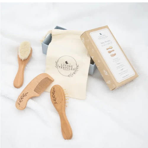 Baby Wooden Brush and Comb Set- Living Textiles