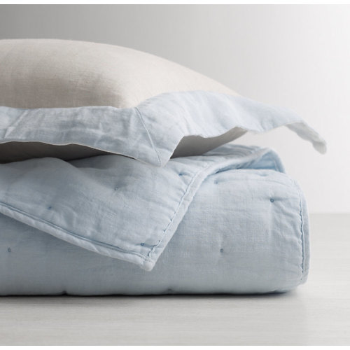 Washed Organic Linen Toddler Quilt | RH Baby & Child