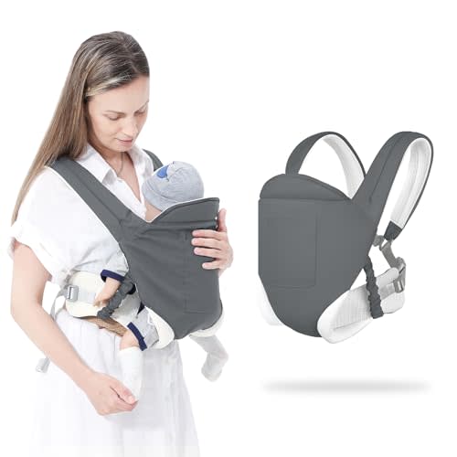 MIAO PAW Baby Sling Carrier,Baby Carrier Newborn to Toddler, Adjustable Breathable Carrier, Infant Hip Seat Carrier for Toddler Sling, Nursing Sling Wrap Carries 7-45 Lbs, Grey