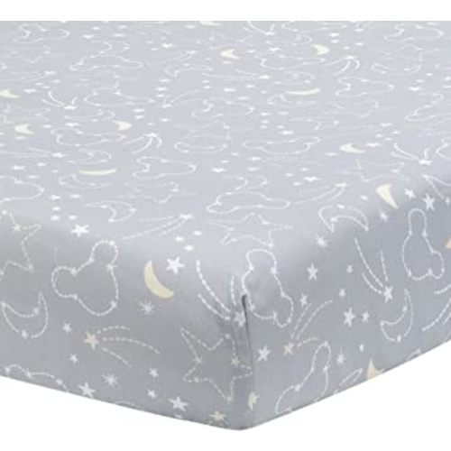 Disney Baby Mickey Mouse Gray/Yellow Celestial Fitted Crib Sheet by Lambs & Ivy
