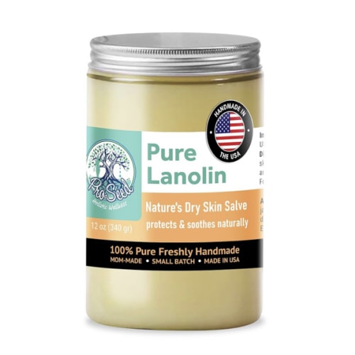 Pure Lanolin Cream – Unrefined Balm for Nursing & Baby Care – Petroleum-Free, 12oz Glass Jar