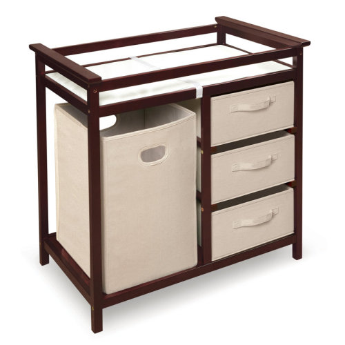 Harriet Bee Sutere Changing Table with Pad and with # 3 Baskets and Hamper & Reviews | Wayfair