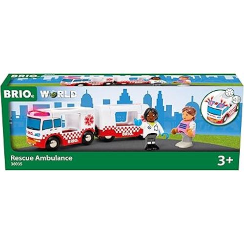 BRIO World – 36035 Rescue Ambulance | Train Set Accessory for Kids Aged 3 Years Up