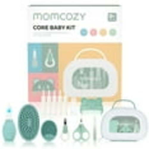Momcozy Core Baby Kit, Baby Shower & Registry Essential Kit for Grooming Cleansing Care, Includes Nail File Kits, Nasal Aspirator, Bath Brushes, Toothbrush, Comb, Storage Case, etc