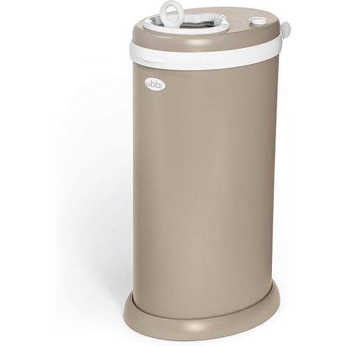 Ubbi Stainless Steel Diaper Pail - Matte Taupe