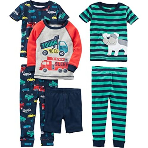Simple Joys by Carter's Boys' 6-Piece Snug Fit Cotton Pajama Set