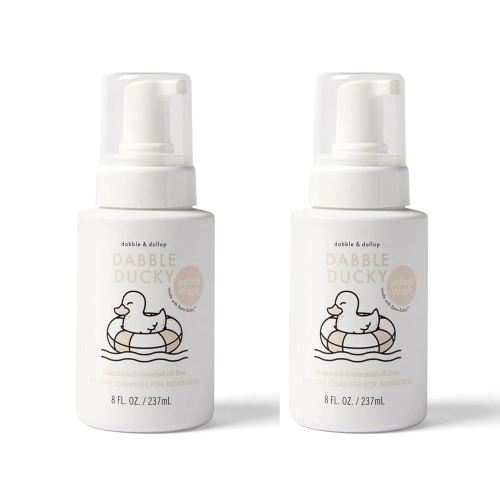 Dabble & Dollop Foaming Infant Wash – Natural Baby Cleanser, Unscented & Essential Oil–Free, Made in USA, No Dyes, Tear-Free, Vegan (2-Pack)