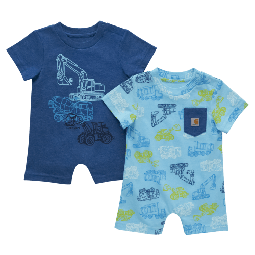 Carhartt Excavator Print Short-Sleeve Romper 2-Piece Set for Babies