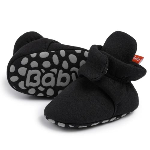 Sawimlgy Newborn Infant Baby Girl Boy Cotton Booties Stay On Sock Slippers Soft Bedroom Shoes Non-Skid Ankle Boots With Grippers Toddler Crib Warm Shoe First Walker Birthday Shower