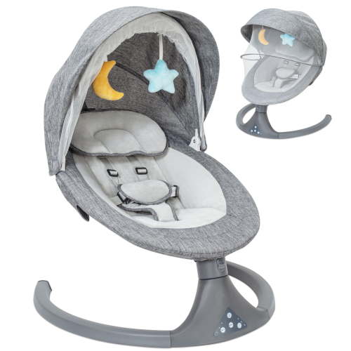 iBabymax Electric Bluetooth Baby Swing and Bouncer for Newborn 0-9 Months Gray