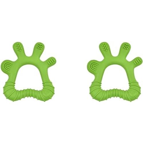 green sprouts Front & Side Teether made from Silicone | Soothes & massages baby's front & side gums & teeth | Soft, flexible silicone eases pain, Easy to hold, gum, & chew, Dishwasher safe (Pack of 2)