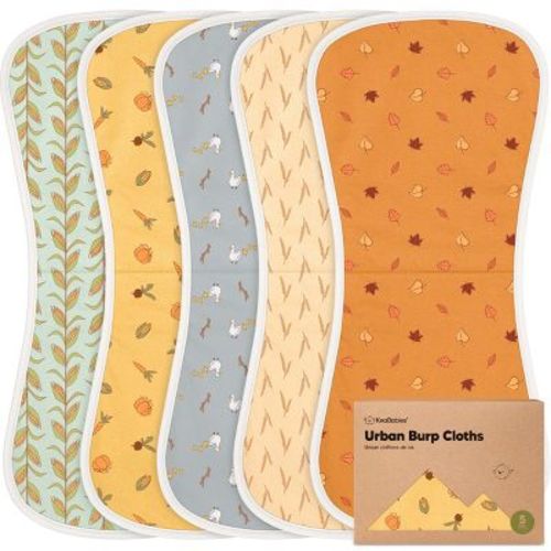 KeaBabies 5pk Urban Baby Burp Cloths, Organic Burping Cloth for Babies, Burp Rags for Baby Girls, Boys