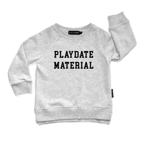 PLAYDATE MATERIAL SWEATSHIRT - ASH GREY – LENOX JAMES
