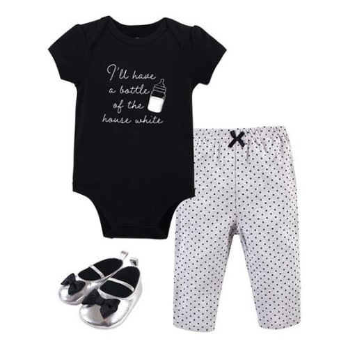 Hudson Baby Black Ill Have A Bottle of the House White Bodysuit Set - Newborn & Infant | Zulily