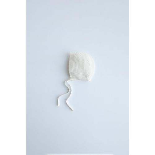 Seed Stitch Knit Bonnet - 0-3M - Ecru