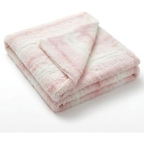 Laurant Plush Crib Blanket, Made in USA, Sorbet Pink, 30 x 30 Inch