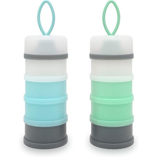 Baby Formula Dispenser, Formula Container, Portable Milk Powder Dispenser Container, Baby Feeding Travel Storage Container, Non-Spill Stackable Baby Snack Storage Container, BPA Free, 2 Packs