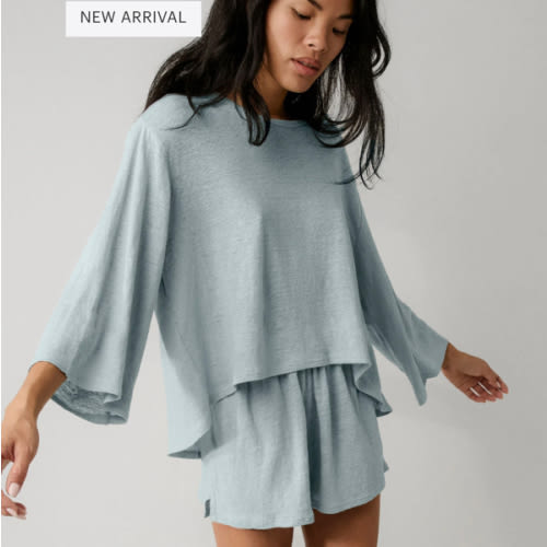 Linen Knit Back Slit Top – Lunya