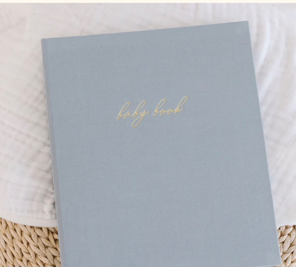 First Year Baby Memory Book - Dusty Blue