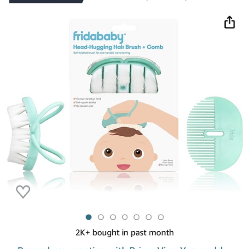 Frida Baby Infant Head-Hugging Hairbrush + Styling Comb Set