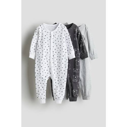 3-PACK COTTON JERSEY PAJAMA JUMPSUITS