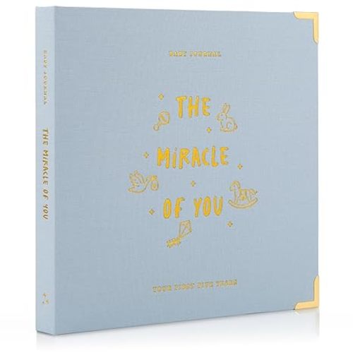 Keepsake Baby Memory Book for Boys and Girls – Timeless First 5 Year Baby Book – Neutral Journal Scrapbook or Photo Album - Record a Milestone for Every Event from Birth to Age 5