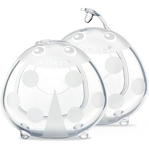 haakaa Ladybug Milk Collector 1.4oz/40ml 2pcs - Wearable Nursing Cups | Soft Breast Shells | Breastmilk Saver |Portable Letdown Catcher for Pumping On The Go Breastfeeding Moms, Protects Sore Nipples