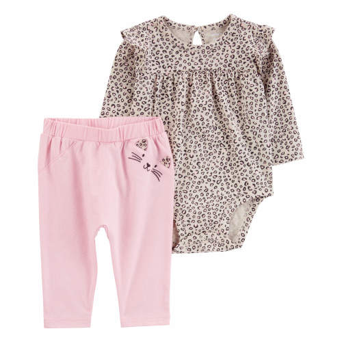 Baby 2-Piece Leopard Bodysuit Pant Set - Style,Multi