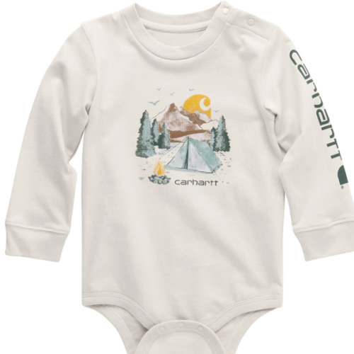 Carhartt Infant Boys' Camping Logo Long Sleeve Onesie | Boot Barn