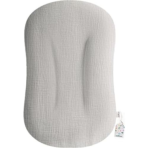 Muslin Baby Lounger Cover - Organic Cotton Baby Pillow Lounger Cover for Newborn - Soft and Breathable Infant Pillow Lounger Cover Only