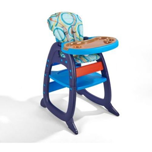 Badger Basket Envee II Baby High Chair with Playtable Conversion - Blue/Orange