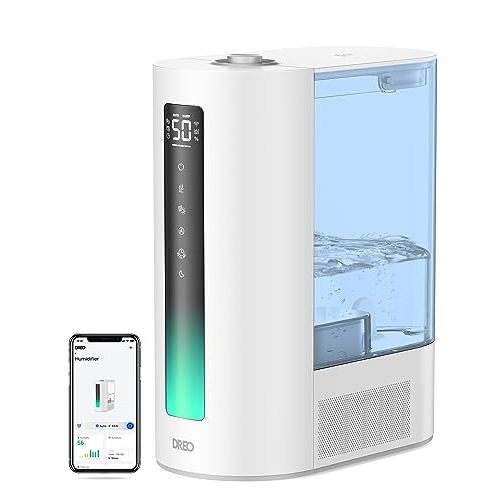 Dreo 6L Humidifiers for Bedroom, Smart Warm & Cool Mist for Large Room, 60Hr Quiet Runtime for Baby, Plant, Humidity Sensor, Indicator Light, 12H Timer, Google/Alexa, Blue