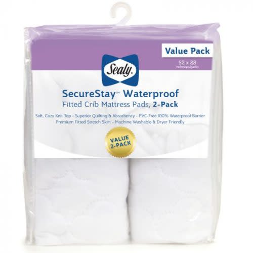 Sealy Secure Stay Waterproof Crib Mattress Pad | Sealy Baby