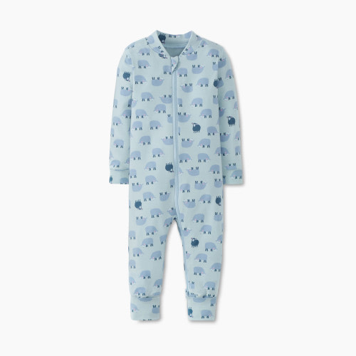 Hanna Andersson Baby Layette Stretch Print Sleeper - Mini Lamb On Celestial Blue, 3-6 M