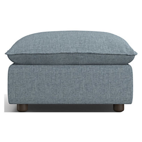 Harbour Natural Flange Nursery Storage Ottoman in Color Sky