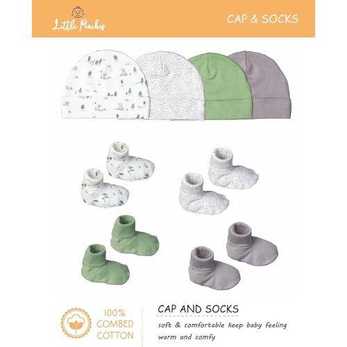 Newborn Layette Gift Set for Baby Boys or Girls - 25 Piece Newborn Clothes & Accessories Set - Camping in the Wild - 0-3 Months