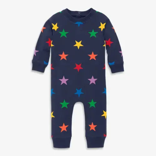 Clearance baby sweatshirt romper in rainbow star | Primary.com