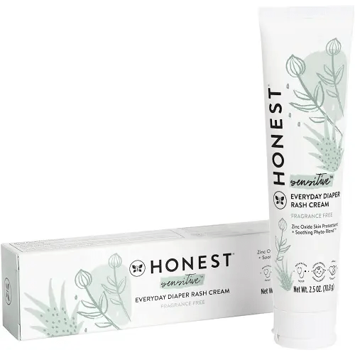 The Honest Company Organic Baby Diaper Rash Cream | Moisturizing + Calming Zinc Oxide Ointment | NSF Certified, Cruelty Free | 2.5 oz