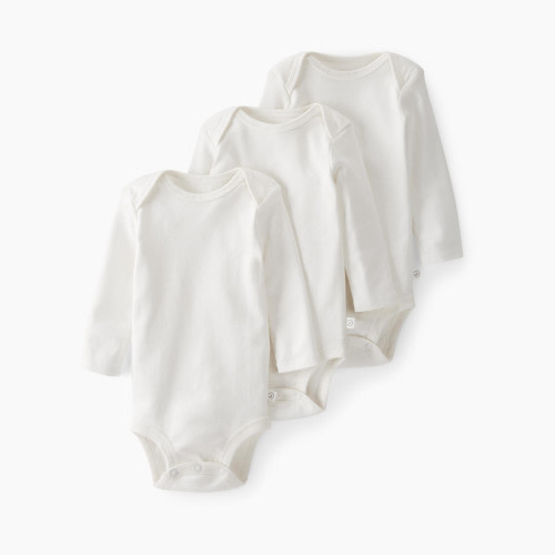 Carter's Little Planet Long-Sleeve Organic Cotton Bodysuits (3 Pack) - Cream, 3M