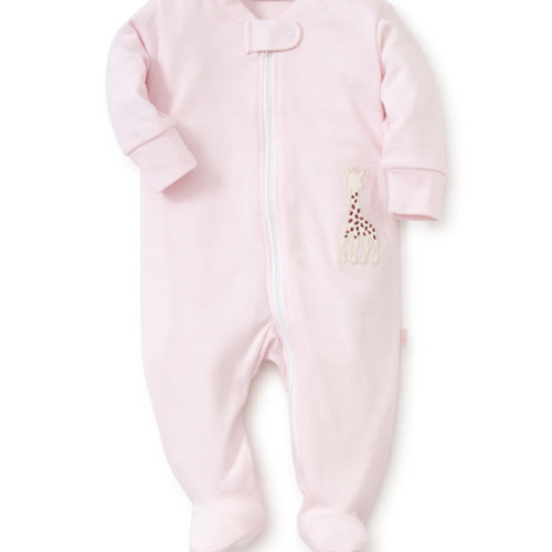 Sophie la girafe Pink Stripe Zip Front Footie