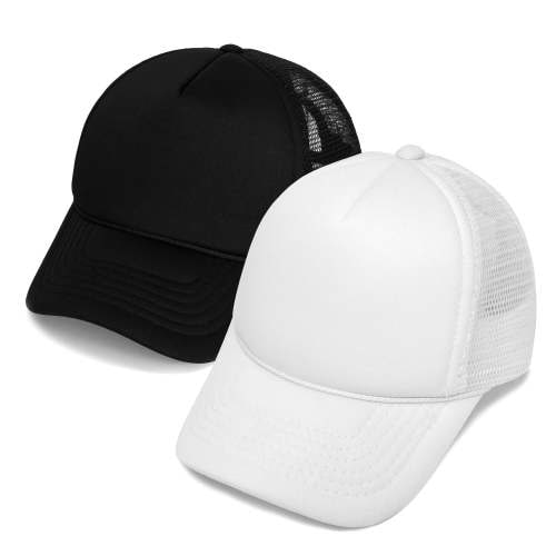 DALIX Infant Trucker Hat Baby Girls Boys Cap in Black/White (2-Pack)