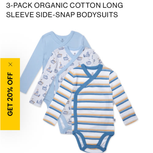 3-Pack Organic Cotton Long Sleeve Side-Snap Bodysuits | Honest Baby Clothing