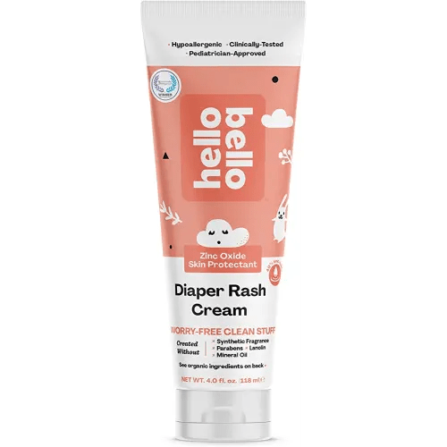 Hello Bello Diaper Rash Cream, Vegan Cruelty-Free Non-Nano Zinc Oxide, 4 fl. oz