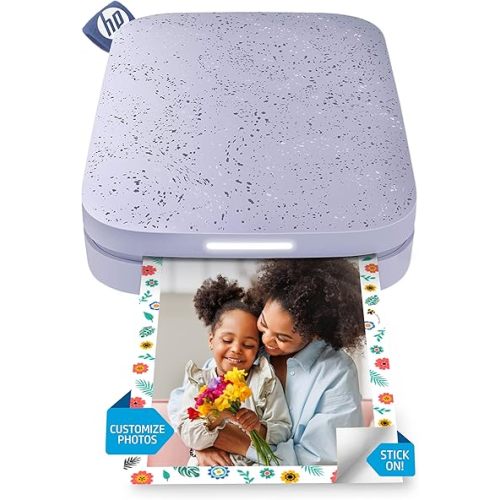 HP Sprocket 2x3 Instant Smartphone Photo Printer - Portable Color Wireless Mobile Printer - Zink Sticky-Back Photos - Print from Compatible iOS & Android Devices with Bluetooth w/Fun App - Purple
