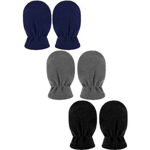 3 Pairs Baby and Toddler Winter Mittens Newborn Infant Fleece Warm Mittens Snow Gloves for Baby Boy and Girl
