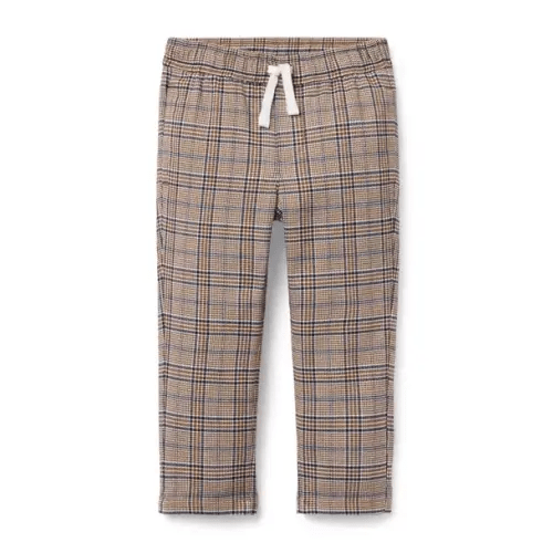Boy Caramel Candy Plaid Plaid Pull-On Pant by Janie and Jack
