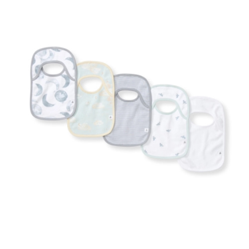Hello Moon Organic Cotton Baby Bibs 5 Pack