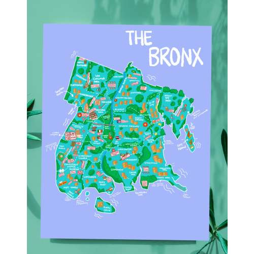 The Bronx Illustrated map | Fanesha Fabre Art