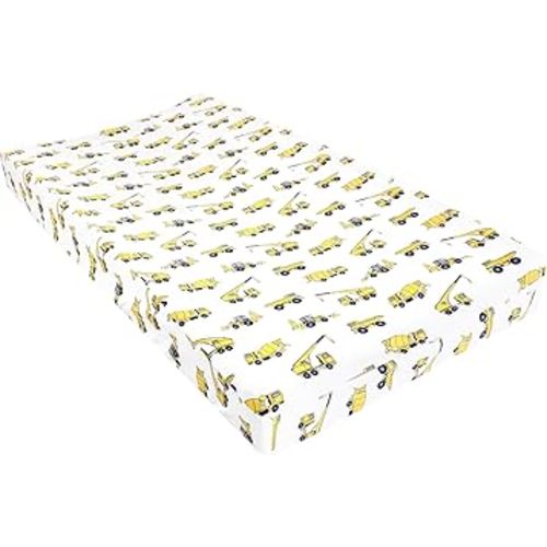 Hudson Baby Unisex Baby Changing Pad Cover, Construction, One Size