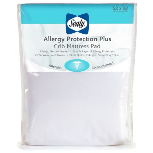 Sealy® Allergy Protection Plus Crib Mattress Pad in White